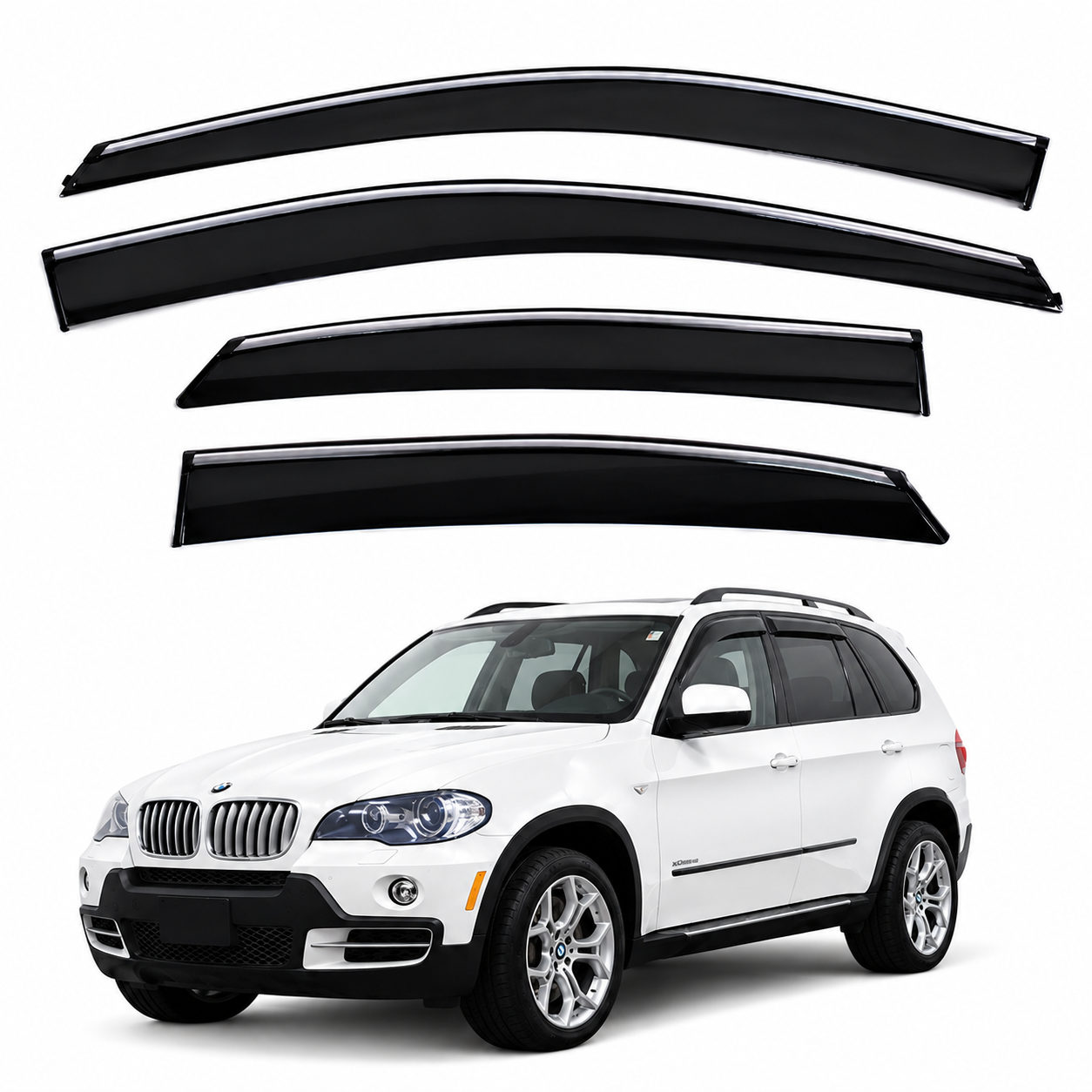 Slimline Smoke Tint 4-Piece Weathershields for BMW X5 E70 2007-2013