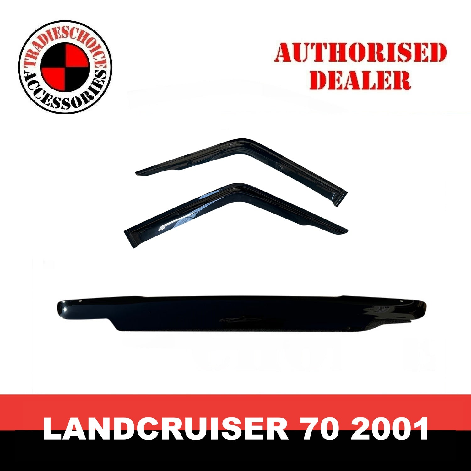 Weathershields to suit Toyota Landcruiser 70 AUG 2001 Tinted Black