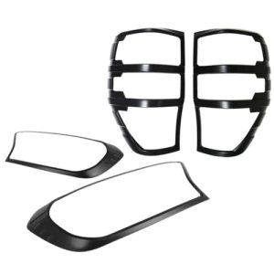 TRADIESCHOICE Black Headlight Lamp Front Cover Trim for Ford Ranger PX2 PX3 2015-2019 | Stylish and Protective Enhancements