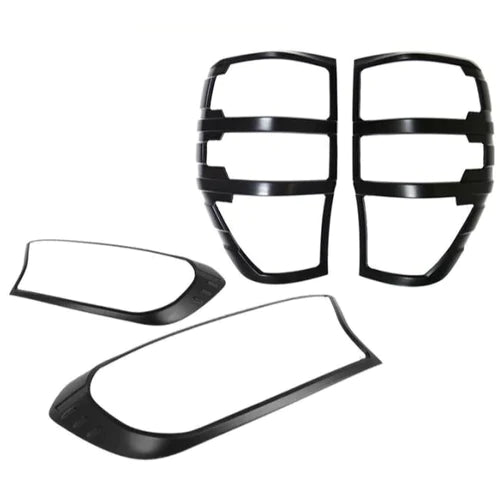 TRADIESCHOICE Black Headlight Lamp Front Cover Trim for Ford Ranger PX2 PX3 2015-2019 | Stylish and Protective Enhancements