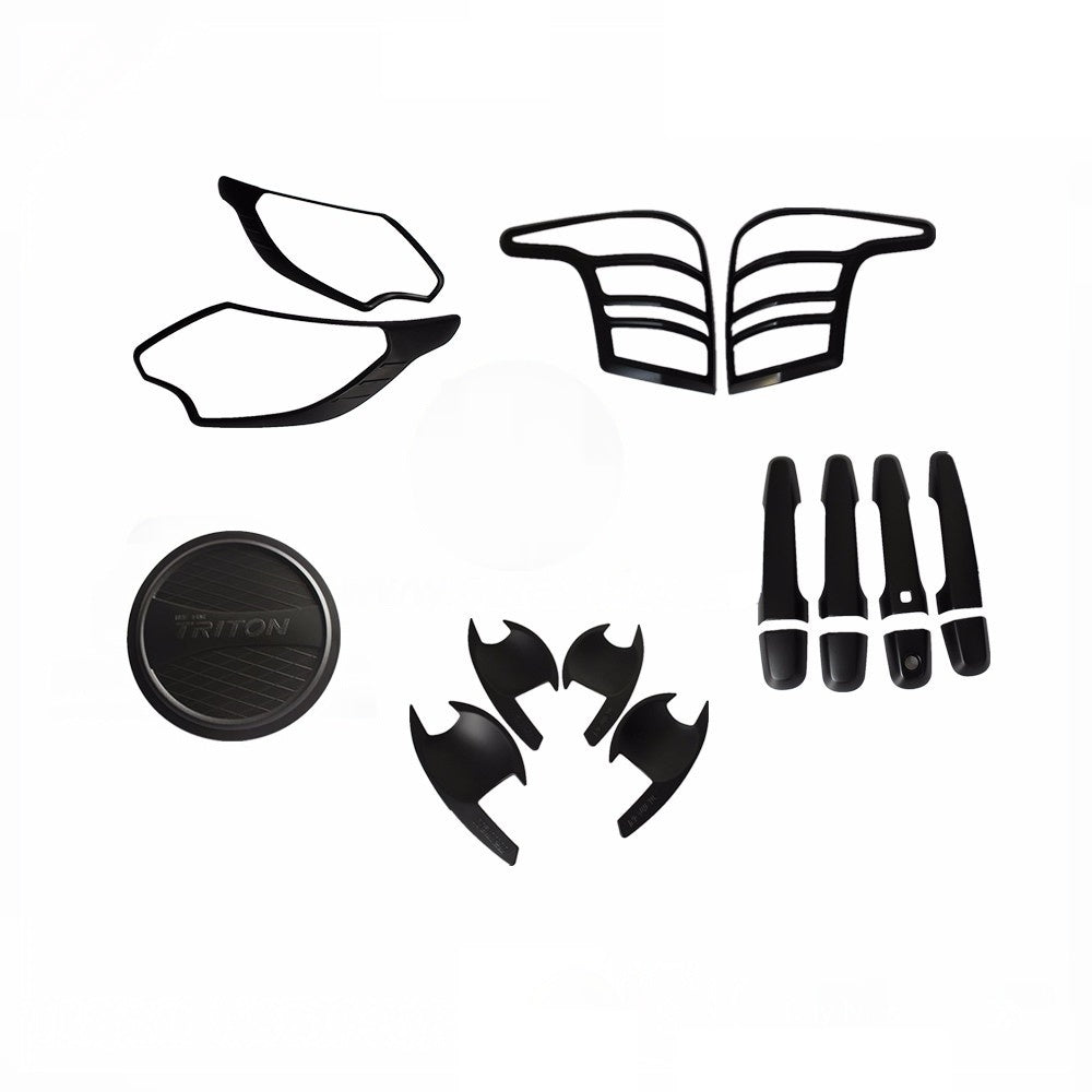 Head Tail Light Cover For Mitsubishi Triton MQ 15-18 Matte Black Gas Tank cover