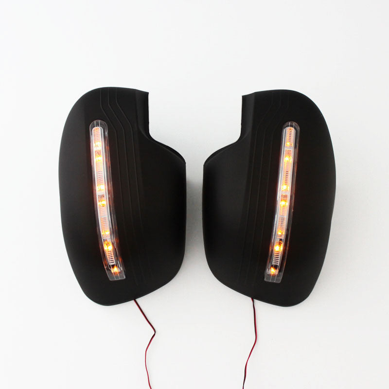 Door Mirror Cover Trim Matte Black with Light to suit Nissan Navara NP300 2015+
