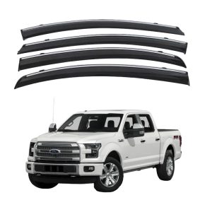 Weathershields Window Visors for Ford F-150 2015 Onwards | 4-Piece Slimline Smoke Tint Set