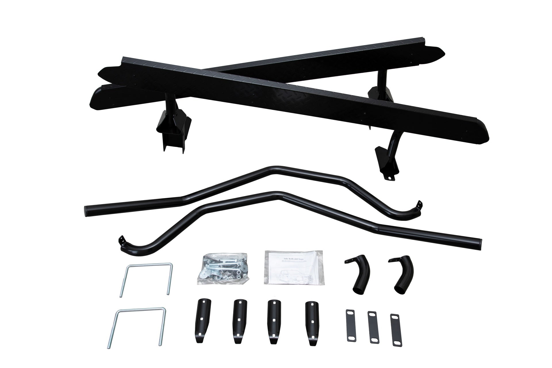 Heavy Duty Black Side Steps With Brush Bars Suitable For Toyota Hilux 2015-2024
