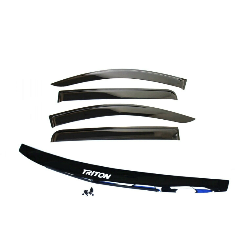 TRADIESCHOICE Bonnet Protector + Weathershields for Mitsubishi Triton MN ML 2006-2014 | Complete Protection and Style Package