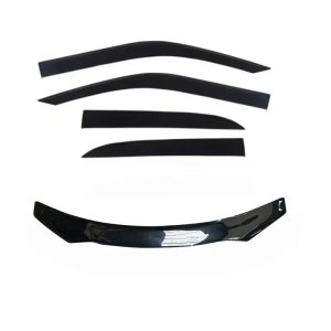 Premium Bonnet Protector and Weathershields fit for Mitsubishi Outlander 2007-2009 Black Guard